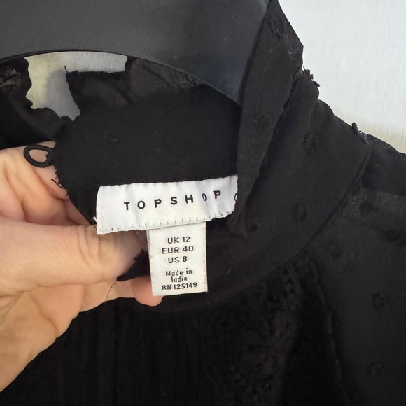 Top shop Black lace midi dress size US 8 - Picture 2 of 4